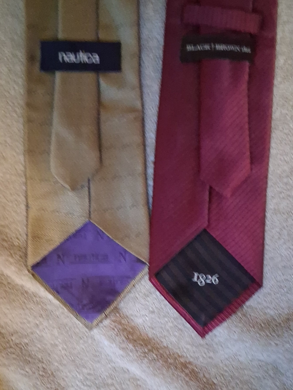 Nautica Gold and Burgundy Men's Tie Duo